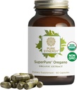 PURE SYNERGY SuperPure Oregano Uddrag 124; Oregano Oil Uddrag Kapsler 124; Organic Oil and Leaf Support 124; for immunforsvar, fordøjelsessygdomme og luftvejssygdomme (60 Kapsler)
