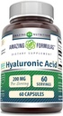 Amazing Formulas Hyaluronic Acid 200 Mg Per Serving Kapsler Supplement 124; Non- GMO Note 124; Gluten Free Note 124; Lavet i USA (60 Greve)