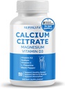 Calcium Citrate Magnesium Vitamin D3 - Støtte sunde knogler, nerve & muskler, Absorption - Made and Tested i USA