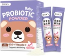BHK 's Baby Probiotic Powder, + D-vitamin, Reducerer kolik, Gas & Spit- ups, Sunde poops, Reducerer Grædende & Fussing & Promoes fordøjelseskomfort, Newborns, Babyer & Spants, 30 Sticks