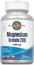 KAL Magnesium Orotate 200 mg, Superior Absorption Formula, Chelated Magnesium for Healthy Bones, Teeth, Nerve and Muscle Function, Vegetarian, Non-GMO, Gluten Free, 30 Servings, 120 VegCaps