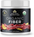 Ancient Nutrition Organic Fiber Powder, Raspberry Lemonade, Opløselige Fiber fra Acacia & Konjac Root, Understøtter fordøjelsessygdomme, Reducerer bloating, 6.5 oz