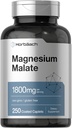 Horbäach Magnesium Malate | 1800mg | 250 Coated Caplets | Vegetarian, Non-GMO, Gluten Free Supplement