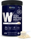 Biochem 100% Whey Isolate Protein - Natural Flavor - 12.3 Ounce, Fortræning og immunforsvar - 20g Vegetarisk Protein - Nemt fordøjeligt - Forfriskende smag - Keto Friendly & Nem at blande...