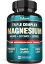 Pure Magnesium Glycinate 500mg kapsler - Høj Absorption med Triple Magnesium Supplement Complex med Glycinate, Malat, Citrate - Support Heart, Joint & Brain - 60 Veganske piller
