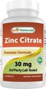 Bedste Naturals Zink 30mg Kosttilskud (som Zink Citrate) - zink Vitamin til voksne immunforsvar - 120 tabletter (120 Tæl (pakke med 1))