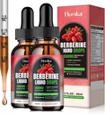(2 Pack) Berberine HCL Liquid Drops - 1500 mg Meget Absorbable Berberine Liquid Drops - Berberine Veggie Supplement for immun, fordøjelsessystem og hjerte sundhed støtte, Strawberry Flavor - 4 FL Oz