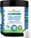 Collagen Peptider Pulver Unflavored - Hydrolyzed Collagen Protein Powder Type 1, 2 & 3 - Græs Fed Keto Collagen Pulver til kvinder & mænd - Vital hår, hud, negle, Joints, Inddrivelse, 11g Per Servering