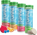 Nuun vitaminer Electrolyte tabletter med D-vitamin, C, E, A, & B6, folinsyre, Magnesium & 4 Andre essentielle elektrolytter, Gluten Free & Vegan, blandet frugt, 4 pakke (48 Servere i alt)