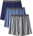 DAVID ARCHY Herre Undertøj Bamboo Rayon Boxers til mænd Breathable og Cool mænds Boxer Shorts med Button Fly 3 eller 5 Pack