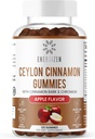 Cinnamon + Chrom Gummies - 120 Vegansk Gummies - fælles smerte- og hjernesundhedssupport, sukkerfri, antioxidant Rich, non-GMO, glutenfri supplement, naturlig æblesmag
