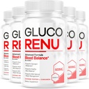 (5 Pack) GlucoRenu kapsler - Official GlucoRenu, GlucoRenu piller, Premium Formel GlucoRenu tillæg, Natural Support GlucoRenu, GlucoRenu Premium Formel, 150 kapsler til 5 måneder