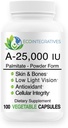 A- 25.000 iu Palmitat Vegan, Pulver Form (100 kapsler) Non- GMO, Understøtter lav lys Vision, immunforsvar, Cellular Integrity of Skin & Bones, Antioxidant