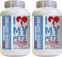 I LOVE MY PETS LLC Dog Immune Health - PET Immune Support - Dogs and Cats - Booster - Healthy - Turmeric for Dogs Joints - 120 Treats (2 Bottles)