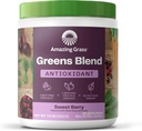 Amazing Grass Green Blend Antioxidant: Super Green Powder Smoothie Mix med Organic Spirulina, Beet Root Powder, Elderberry, Bilberry, Prebioitics & Probiotics, Sweet Berry, 30 Servere (Packaging May Vary)