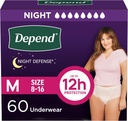 Indeværende Night Defense Voksenbleer, Inkontinens & Postpartum Blake Undertøj til kvinder, Disponible, Overnat, Medium, Blush, 60 Greve (4 pakker af 15), Packaging May Vary