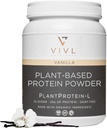 Plant Protein- L Powder Vanilla, Vegan, Organic, No Dairy, No Sugar, No Gluten, Keto, Low Carb, Clean Ingredients, Low Fodmap, for Mænd & Kvinder, 25g, 27 Servering, 33oz