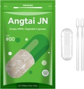 Empty Capsules,AngtaiJN 500 Count Clear Vegetarian Capsules,Size 00 DIY Pill Capsules Filling Empty Caps,with Micro Lab Spoon,Kosher,ISO9001,Gluten Free, Halal Certified,Non-GMO Certified