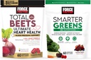 Bundle of Force Factor Total Beets Ultimate Heart Health Blood Pressure Support Chews med CoQ10, 60 Soft Chews + Smarter Green Superfood Chews, til støtte fordøjelse, 60 Soft Chews