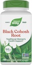 Nature's Way Black Cohosh Root, Traditional Support for Women's Health*, 540 mg per Serving, Non-GMO Project Verified, 180 Capsules