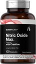 Horbäach Nitric Oxide Supplement with Creatine | 100 Capsules | L Citrulline, L Arginine, and Creatine Monohydrate | Non-GMO, Gluten Free | Berkshire Labs
