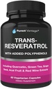 Resveratrol Supplement - Potent 1400mg Formula with Trans Resveratrol, Quercetin, Grape Seed, Green Tea, Acai and Red Wine Extract - 60 Veggie Capsules