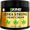 5kind Extra Strong Hamp Cream 10.1 fl oz - Maksimal styrke - Natural lindrende Relief Joint Cream - Muscle Rub til nedre ryg, Joints, Neck, Knees & Skuldere