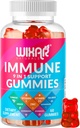9 i 1 Immunstøtte Gummier med Elderberry, C-vitamin & D, Zink, gurkemeje, Ginger, Echinacea, Astragalus & Sea Moss for Immunity Supplement - 60 Gummies