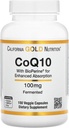 CoQ10 af California Gold Nutrition - USP- Verified, Fermented Coenzym Q10 med BioPerine - Mitokondriel Support - Vegan Friendly - Gluten Free, Non- GMO - 100 mg - 150 Veggie Capsules
