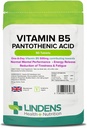 Lindens Vitamin B-5 B5 100 x 460mg Tablets (Pantothenic Acid)