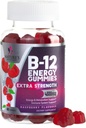 B- 12 Vitamin Energy Gummies 4500mcg - Ekstra styrke B12 Gummy Chewables for Energy Metabolisme og immunforsvar - Kosttilskud til kvinder, mænd, & børn - Non- GMO, Vegan, Berry Flavor - 60 Greve