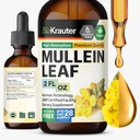 BIO KRAUTER Mullein Leaf Extract for Lungs 2 Fl. Oz - 28 dages levering - Pure Mullein Drops til Lung Cleanse & Detox - Vegansk Respiratory Supplements - Non-GMO, Ingen Sukker & Alkohol