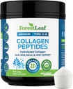ForestLeaf Collagen Peptides Powder Unflavored - Hydrolyzed Grass Fed Keto Collagen Protein Powder Type 1, 2 & 3 - Vital Hair, Skin, Nails, Joints, Recovery, 11g Per Serving