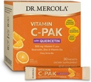 Dr. Mercola Vitamin C- PAK med Quercetin - Daglig immunsupportdrik - Zink & D3- vitamin blend - Glutenfri - Effervescent Orange Flavor - 30 Pakker