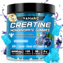 Creatin monohydrat Gummies 5000 mg til mænd og kvinder, sukker fri, lavt i kalorier, med L- Taurine + vitaminer til at øge muskelstyrke