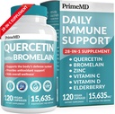 28- in-1 Quercetin med bromelain supplement til daglig immunforsvar Support - Quercetin med C-vitamin og zink til voksne Beriget med D-vitamin og Elderberry (120ct)