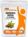 BulkSupplements.com Rhodiola Rosea Extract - 3% Rosavin, Rhodiola Extract, Rhodiola Root Extract - Rhodiola Supplement, Rhodiola Powder - Vegan, 500mg per Serving, 500g (1.1 lbs)