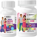 BariatricPal 30- Day Bariatric Vitamin Bundle Multivitamin One 1 per dag! Iron- fri tyggetabletter - Blandede Berry Easy Swallow Calciumcitrat (600mg) og D3 overtrukne tabletter