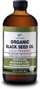 Organic Black Seed Oil - USDA Certified Cold Pressed Glass Flaske Over 1,5% Thymoquinone 3X styrke Tyrkisk Black Cumin Nigella Sativa non-GMO 100% Pure Blackseed Oil (32oz Glas (2X16) Flaske)