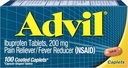 Advil overtrukne tabletter Smerte Reliever og Fever Reducer, Ibuprofen 200mg