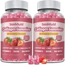 2 Pakker Vegan 2500Mg Collagen Gummies for Women Anti Aging, Hud, Hårnegle, Collagen type 1 og 3, Biotin, Sea Moss for Men - Sukker fri, ikke-GMO, 120 Tæller Collagen kosttilskud Gummies