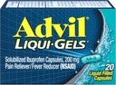 Advil Pain Reliever / Fever Reducer Liqui- Gels 200mg - 20 ct, pakning med 3