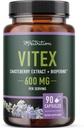 Vitex Chasteberry Supplement 600mg | Agnus Castus for Women's Hormone Balance, Menopause, Menstrual Regularity & Hormonal Acne* | Certified Gluten-Free, Vegetarian | 90 Capsules, 3-Month Supply