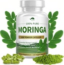 Organic Moringa Powder Capsules, Pure Moringa Oleifera Leaf Powder Capsules 1000mg, Moringa Supplement for Energy, Immunity & Joint Health, Vegan og Non- GMO, 120 Capsules