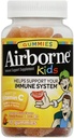 Airborne 500mg C-vitamin + Zink immunforsvar Support Gummies for Kids, Assorted Fruit Flavor, Gluten Free Crafted Blend med stærke antioxidanter Vitaminer C & E, 42 Gummies (4 Pack)