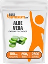 BulkSupplements.com Aloe Vera Extract Powder - Aloe Vera Supplement, Herbal Supplement - Vegan & Gluten Free, 100mg per Serving, 250g (8,8 oz) (pakning med 1)