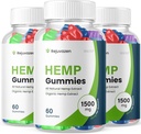 (3 Pack) Rejuvazen Gummies - Officiel Formel - Rejuvazen Hamp Gummies Blodtrykssukker Formel 300mg, Rejuvazen Gummies høj potens Blend Big Size Gummies 25mg Per Gummy 1500mg (180 Gummies)