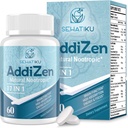 17- in-1 Brain Supplement for Memory and Focus; Natural Nootropics Brain Supplement for Brain Cognition, Energy; High Absorption; 124; L- Theanin, Phytonutrient Blend og Vitaminer B6, B12 - 124; 60 tabletter