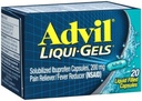 Advil Liqui- Gels 20 størrelse 20 'ere Advil Ibuprofen Pain Relief Flydende fyldte kapsler 20ct