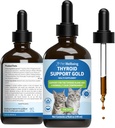 Pet Wellbeing Thyroid Support Gold for Cats - Understøtter sund Thyroid Gland funktion i Katte, Normal Metabolisme, Bugleweed, Lemon Balm - Veterinarian- Formuleret Herbal Supplement 4 fl oz (118 ml)